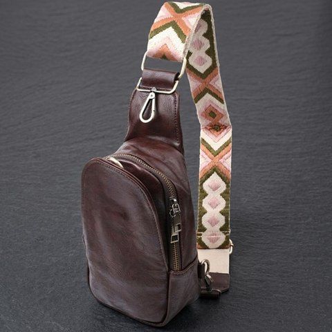 Зручна сумка через плече в модному кольорі з екошкіри Vintage 22794 Коричневий 22794 фото