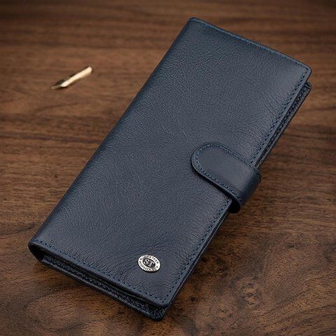 Чоловічий купюрник ST Leather 18365 (ST147) шкіряний Синій 18365 фото