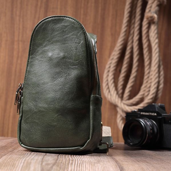 Красива сумка через плече в модному кольорі з екошкіри Vintage 22791 Зелений 22791 фото