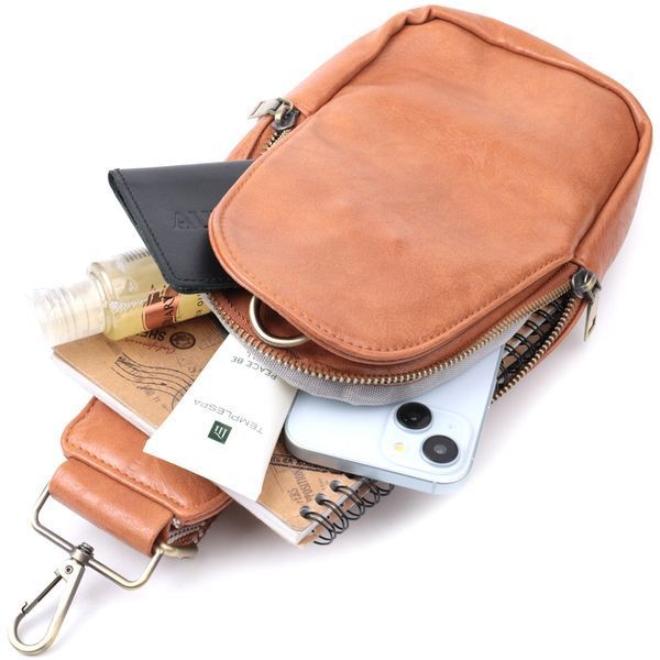 Цікава сумка через плече в модному кольорі з екошкіри Vintage 22793 Рудий 22793 фото