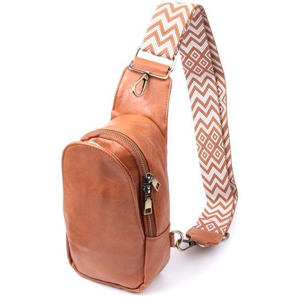 Цікава сумка через плече в модному кольорі з екошкіри Vintage 22793 Рудий 22793 фото