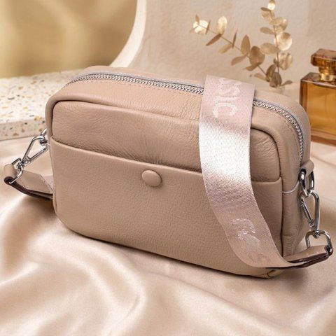 Сумка для жінок з натуральної м'якої шкіри Vintage 22437 Бежева 22437 фото