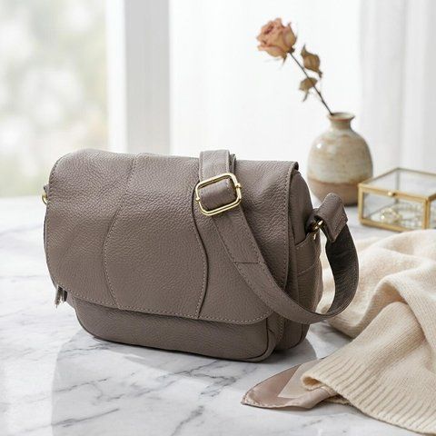 Сумка з натуральної шкіри для стильних жінок Vintage 22974 Сірий 22974 фото