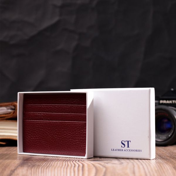 Практичний кард-кейс із натуральної шкіри ST Leather 22446 Бордовий 22446 фото