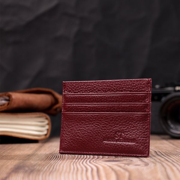 Практичний кард-кейс із натуральної шкіри ST Leather 22446 Бордовий 22446 фото