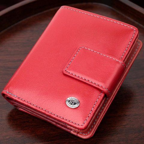 Жіночий вертикальний компактний гаманець із натуральної шкіри ST Leather 19437 Червоний 19437 фото