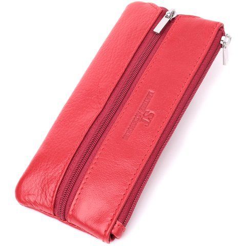Яскрава шкіряна ключниця на блискавці ST Leather 22557 Червоний 22557 фото