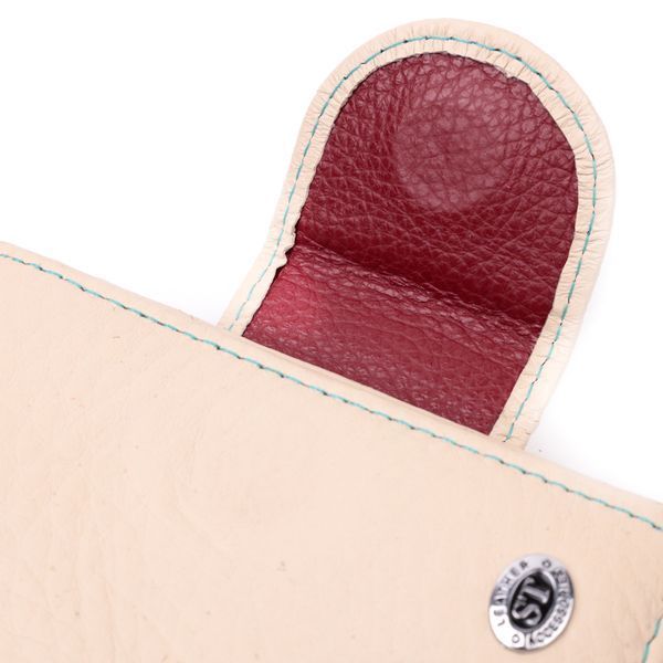 Оригінальне шкіряне портмоне з монетницею зовні для жінок ST Leather 19455 Білий 19455 фото