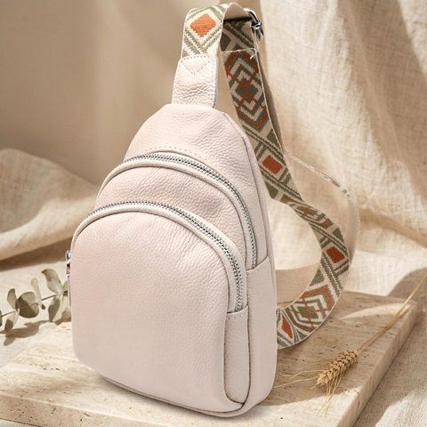 Сумка-слінг із натуральної шкіри для жінок Vintage 22936 Білий 22936 фото