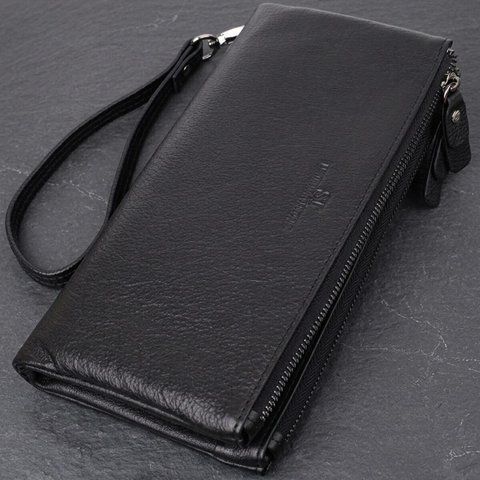 Практичний шкіряний гаманець на три відділення ST Leather 23111 Чорний 23111 фото