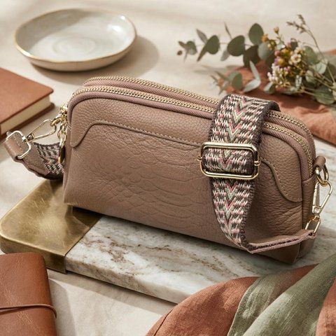 Жіноча сумка на два відділення з натуральної шкіри Vintage 22356 Бежева 22356 фото