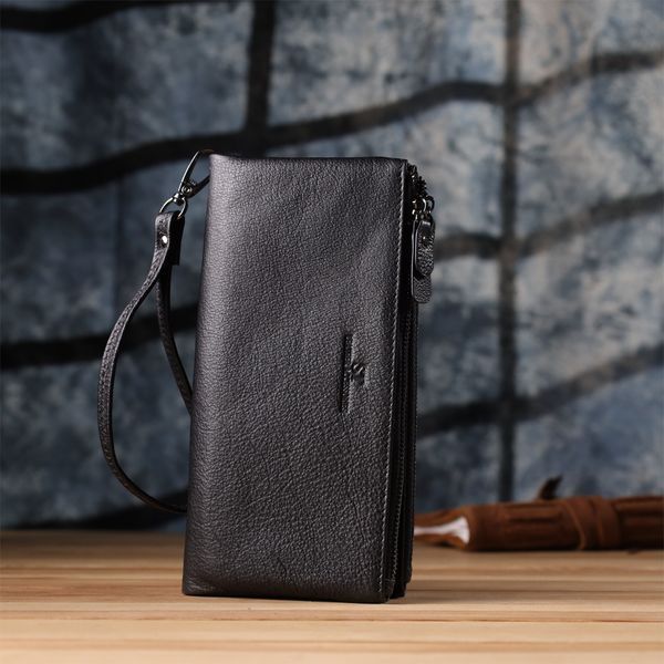 Практичний шкіряний гаманець на три відділення ST Leather 23111 Чорний 23111 фото