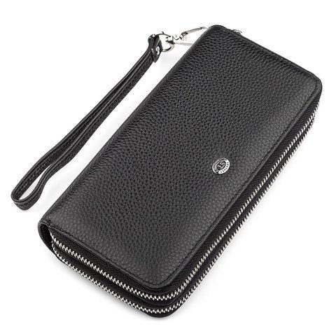 Гаманець жіночий ST Leather 18446 (ST238-2) дві блискавки Чорний 18446 фото