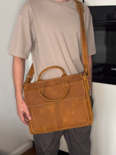 Шкіряний портфель для ноутбука роботи та документів Vintage 14066 Коричневий 14066 фото