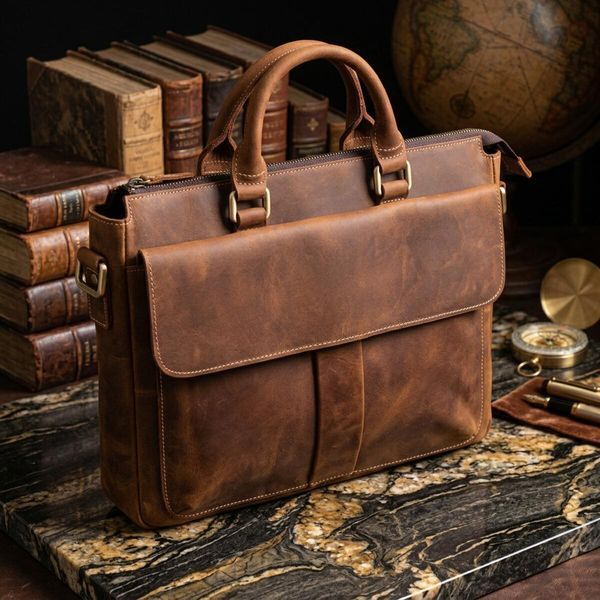 Шкіряний портфель для ноутбука роботи та документів Vintage 14066 Коричневий 14066 фото