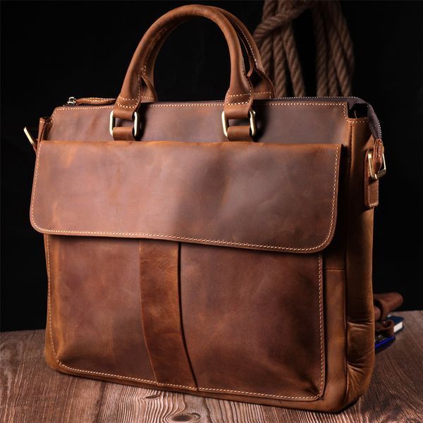 Шкіряний портфель для ноутбука роботи та документів Vintage 14066 Коричневий 14066 фото