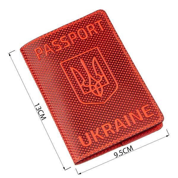 Обкладинка на паспорт Shvigel 13958 з точковим тисненням шкіряна Червона 13958 фото