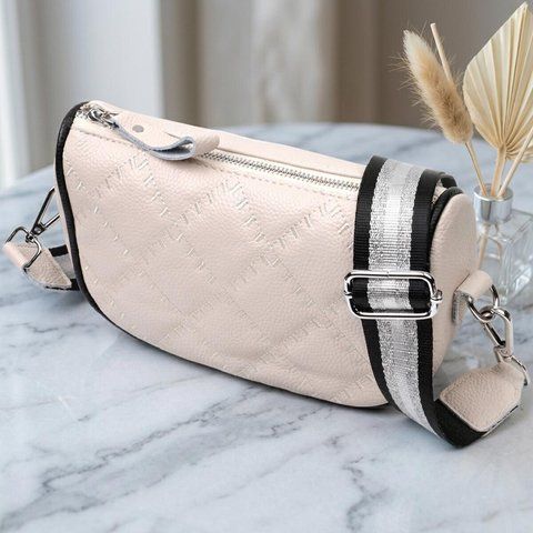 Сумка крос-боді напівкруглого формату з натуральної шкіри Vintage 22393 Біла 22393 фото